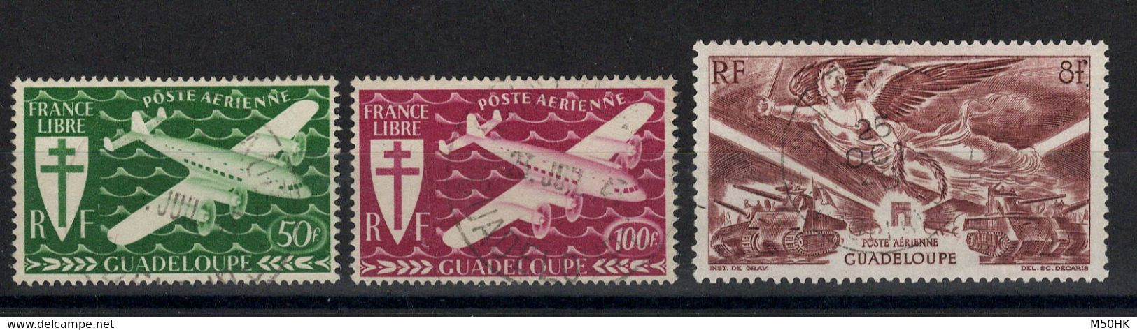Guadeloupe - YV PA 4 & 5 + 6 Oblitérés , Cote 5 Euros - Poste Aérienne