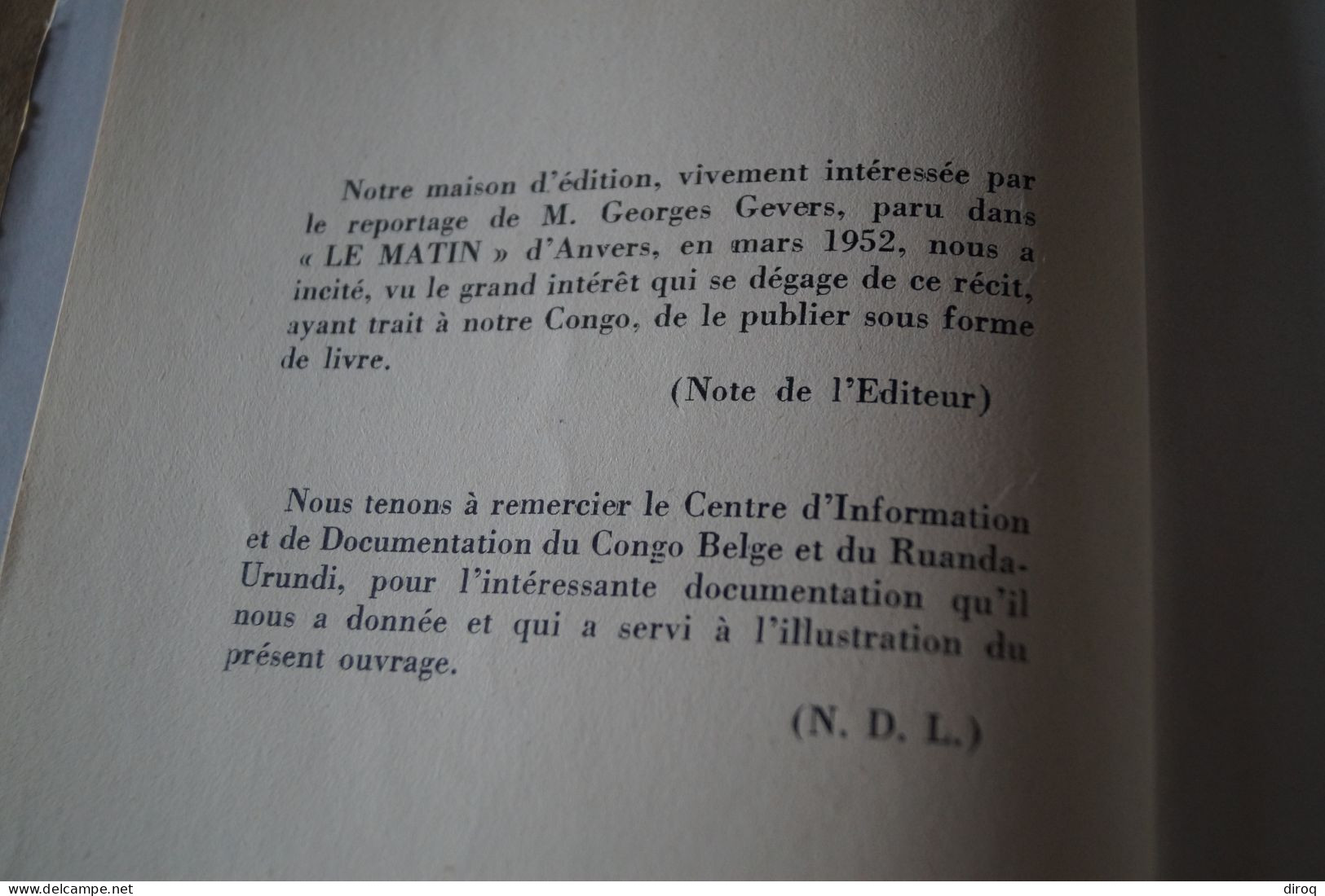 RARE,un Mois Au Congo Belge,Georges Gevers 1952, 156 Pages, 20 Cm. Sur 14 Cm. - Zonder Classificatie