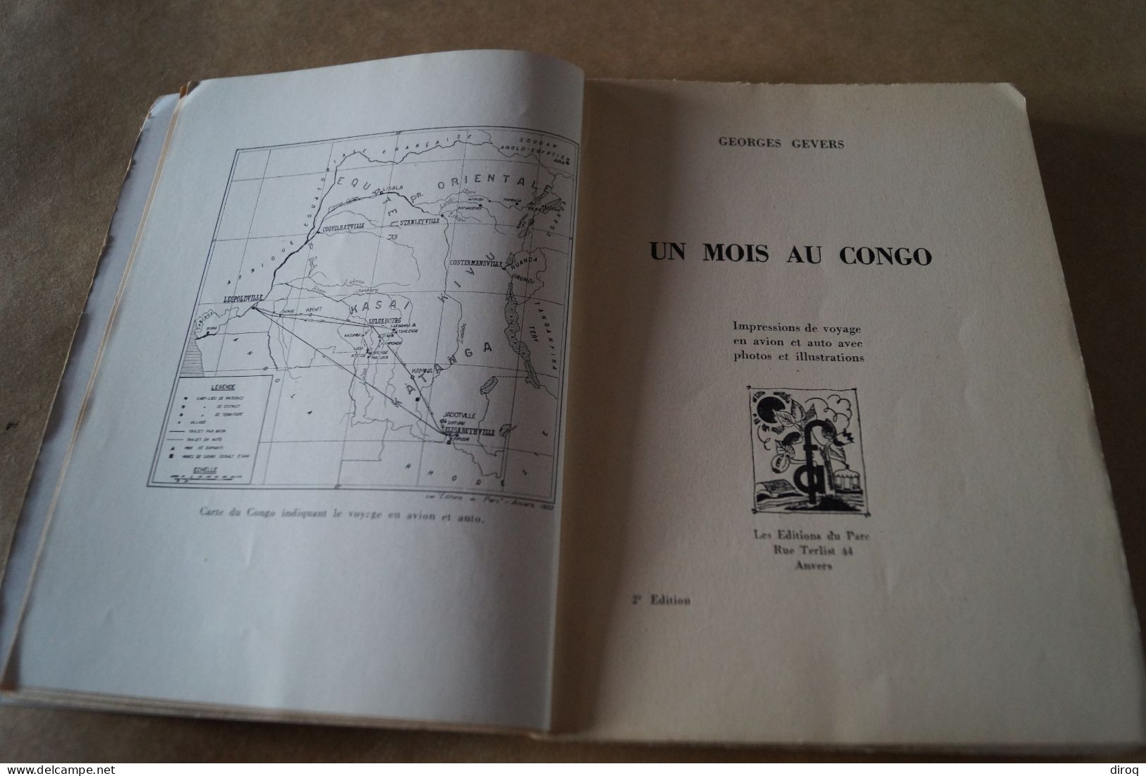 RARE,un Mois Au Congo Belge,Georges Gevers 1952, 156 Pages, 20 Cm. Sur 14 Cm. - Unclassified