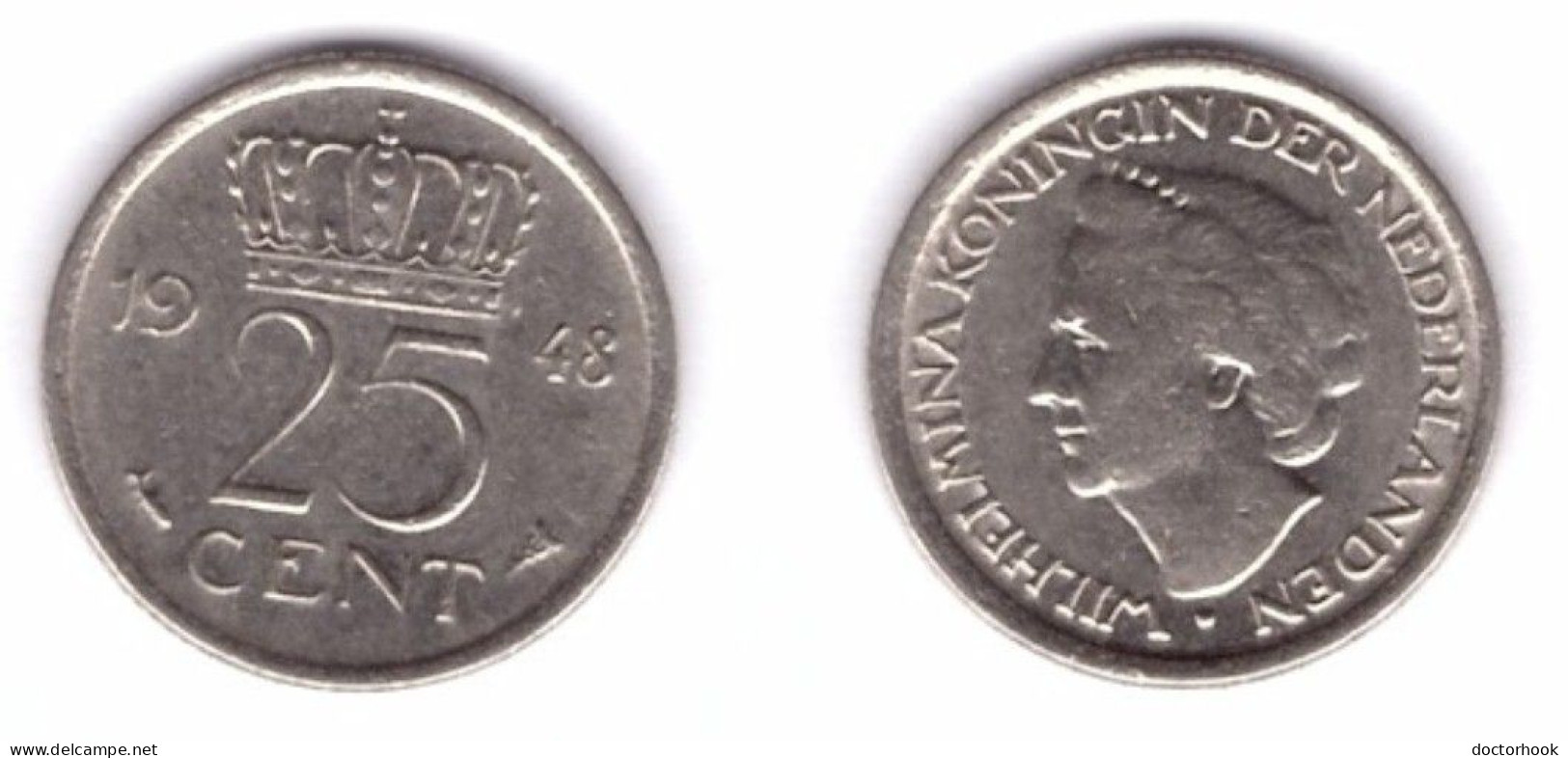 NETHERLANDS   25 CENTS 1948 (KM # 178) #7406 - 25 Centavos