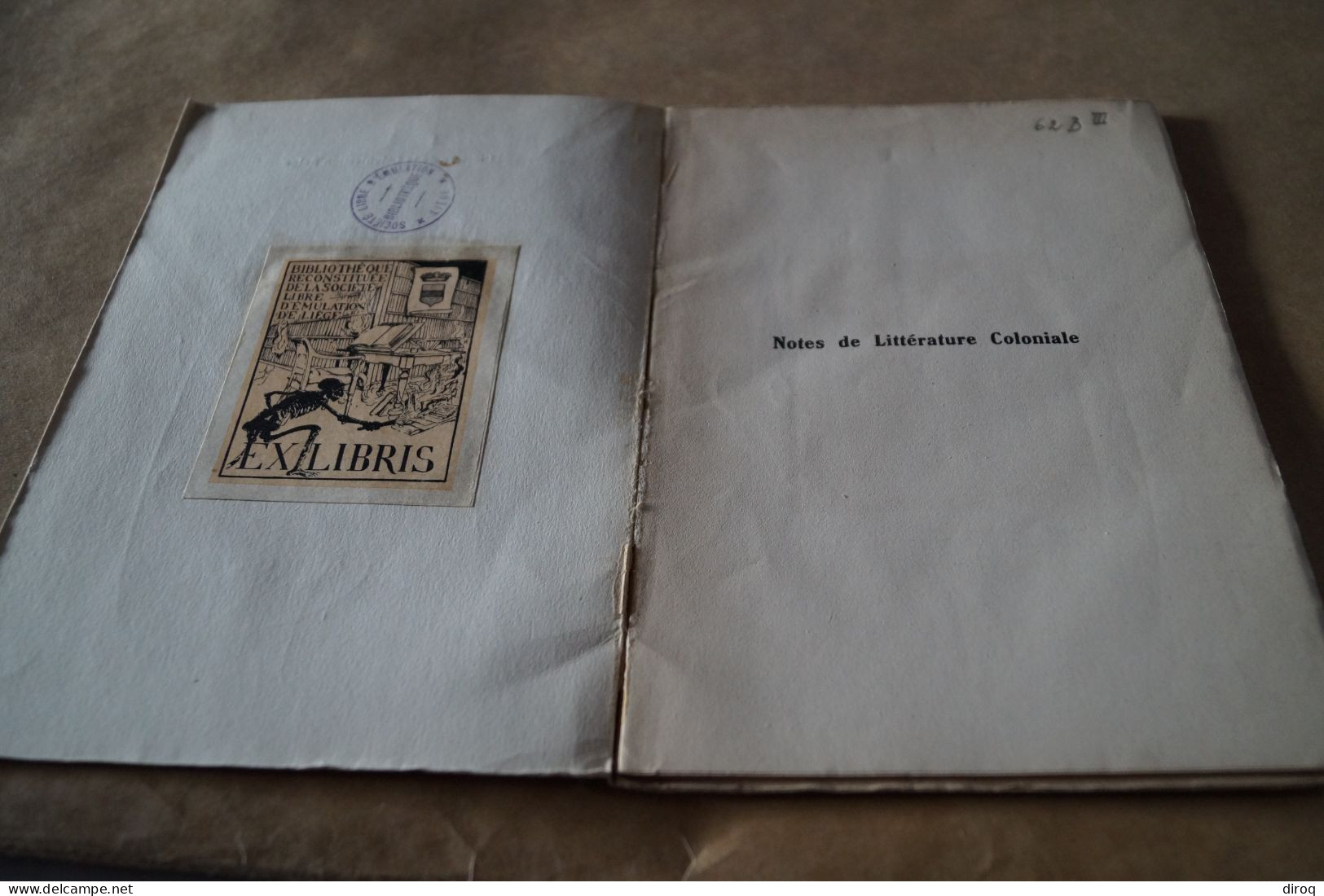 Congo Belge,1930,notes De Littérature Coloniale,Gaston-Denys Périer,54 Pages,25,5 Cm. Sur 17 Cm. - Non Classés