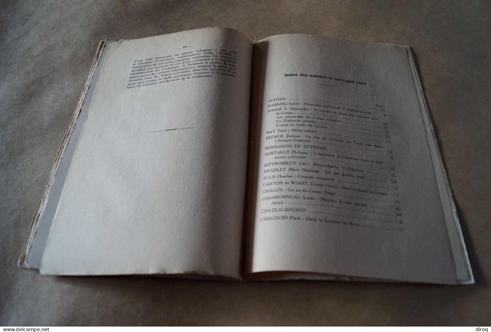 Congo Belge,1930,notes de littérature coloniale,Gaston-Denys Périer,54 pages,25,5 Cm. sur 17 Cm.