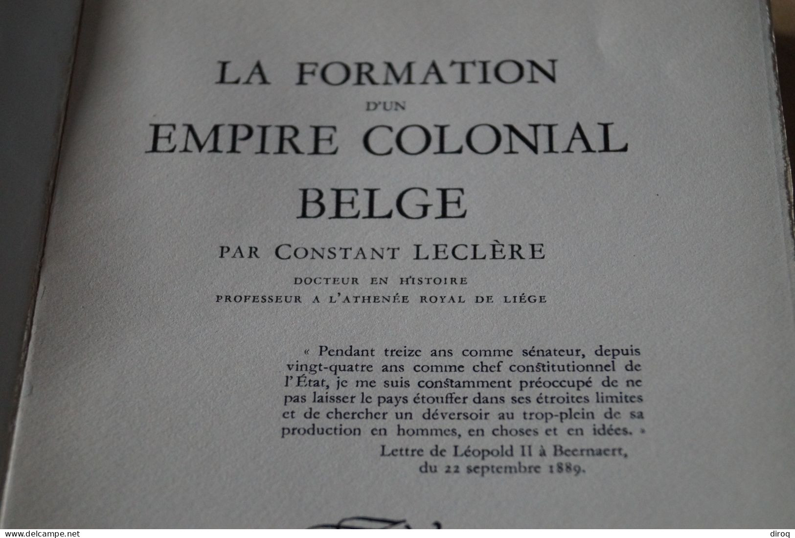 Congo Belge,1932,formation D'un Empire Colonial Belge,Constant Leclère,187 Pages,20 Cm./14 Cm. - Sin Clasificación