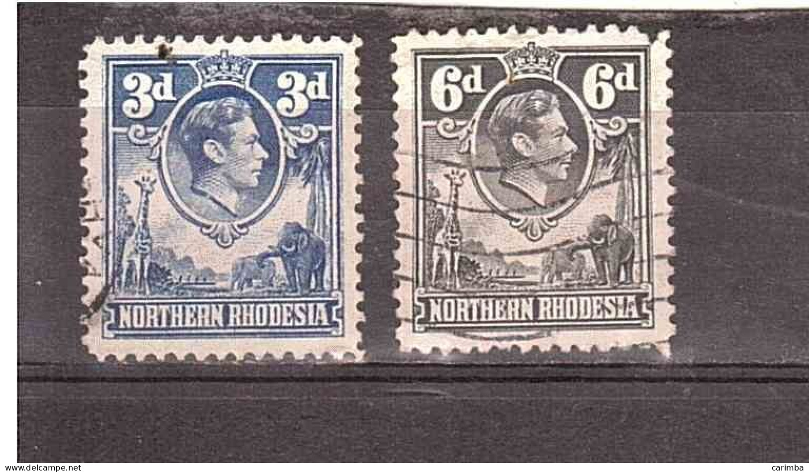 1938/52 KGVI 2 VALORI - Northern Rhodesia (...-1963)