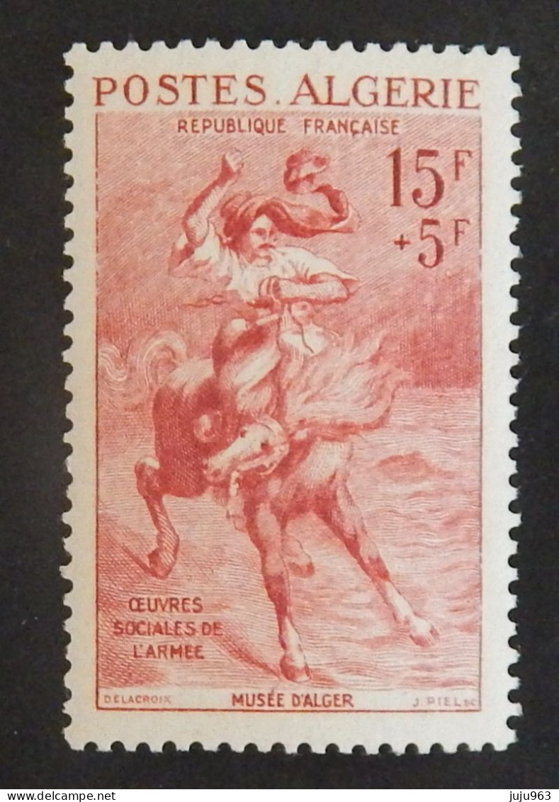 ALGERIE YT 346 NEUF**MNH "CAVALIER PASSANT 1 GUE PAR DELACROIX" ANNÉE 1957 - Neufs