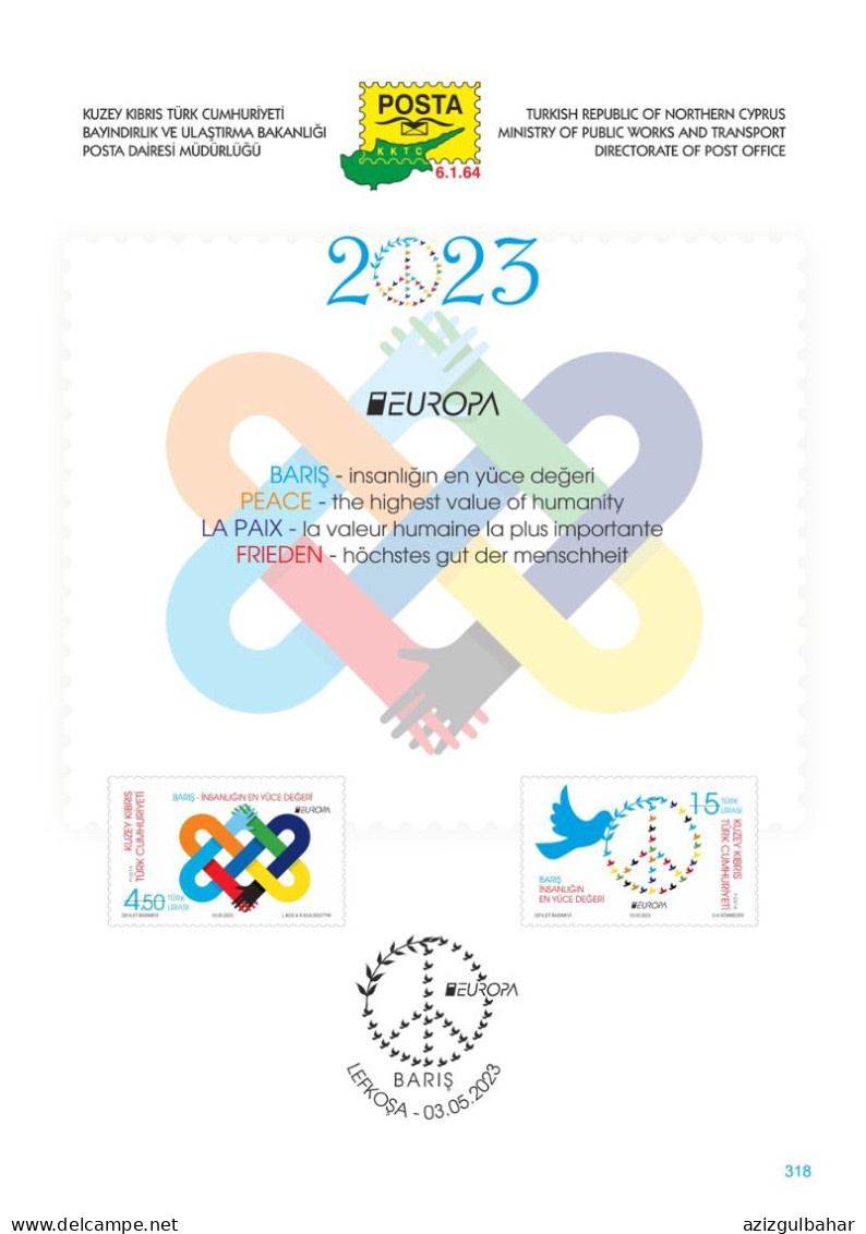 2023 - EUROPA - PEACE - THE HIGHEST VALUE OF HUMANITY - FDC - Handicaps