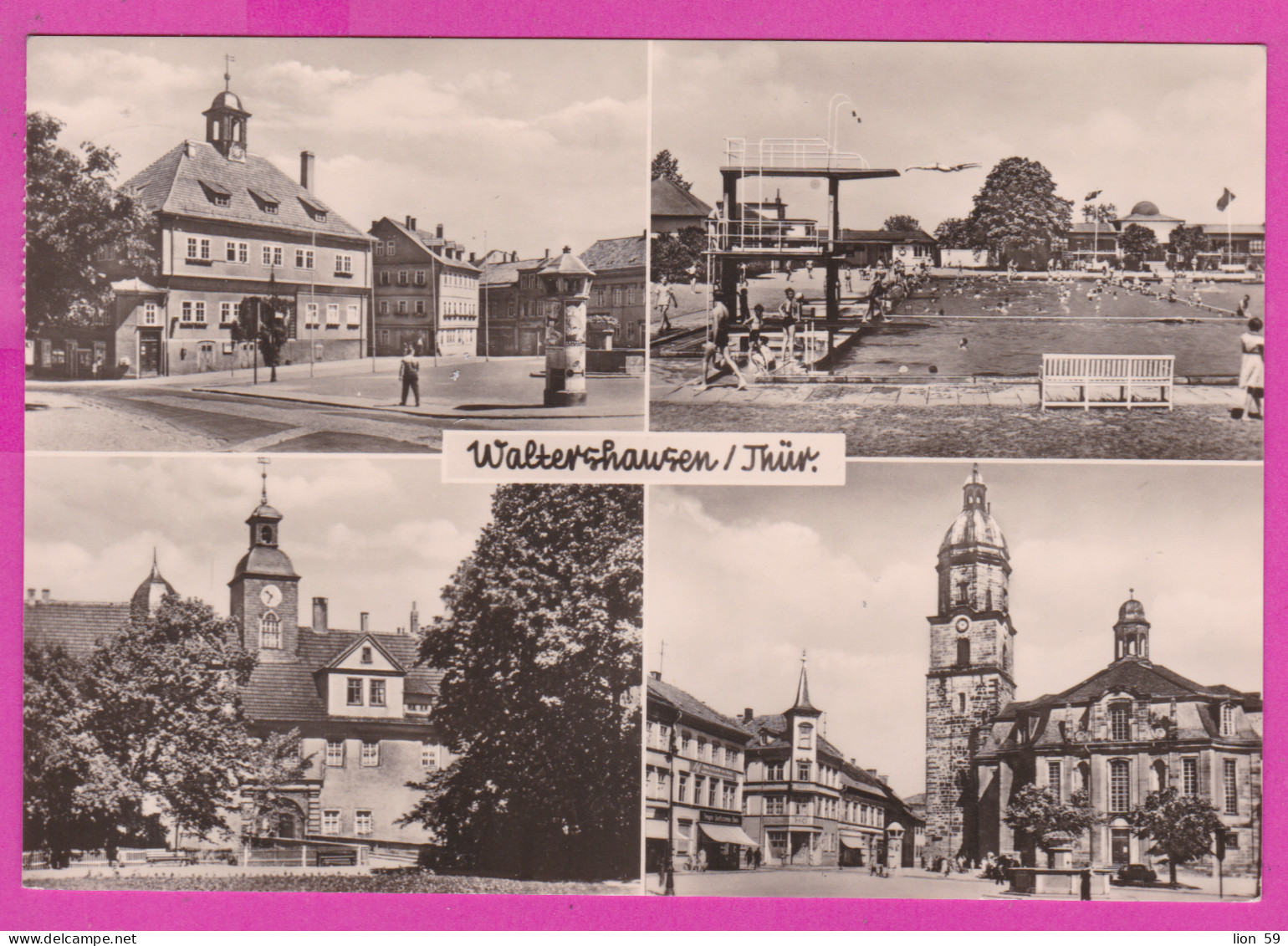 292672 / Germany DDR Waltershausen (Thür) Diving (sport) Schwimmbad Church PC USED 1978 - 10 Pf. Neptunbrunnen - Waltershausen