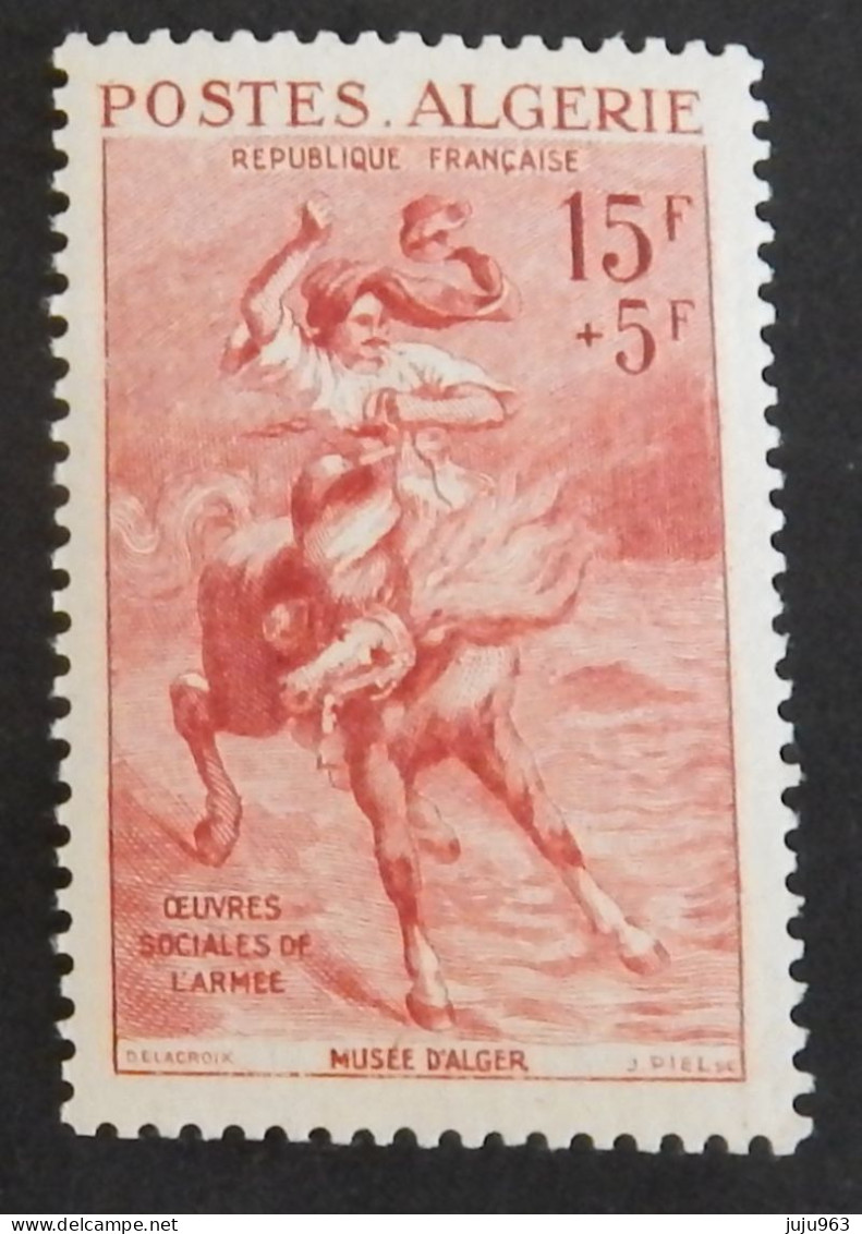 ALGERIE YT 346 NEUF**MNH "CAVALIER PASSANT 1 GUE PAR DELACROIX" ANNÉE 1957 - Neufs