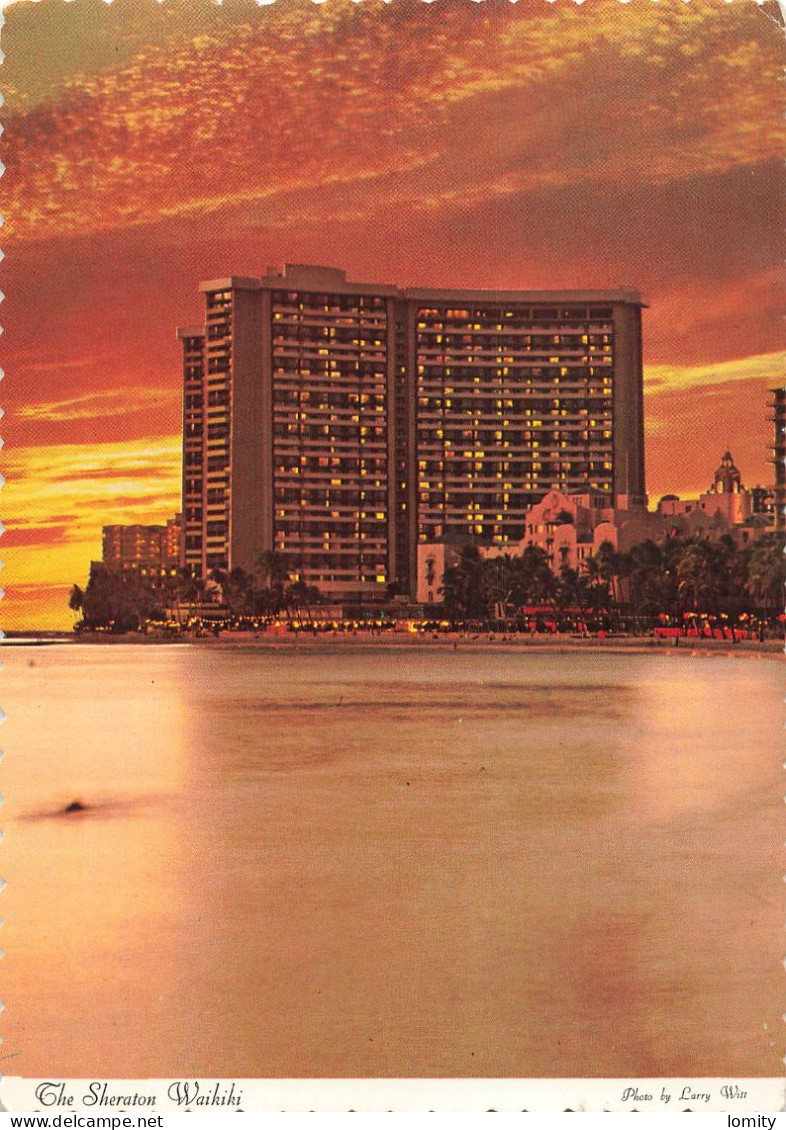 USA Hawai Honolulu The Sheraton Waikiki Hotel CPSM GF + Timbre Cachet 1981 - Honolulu