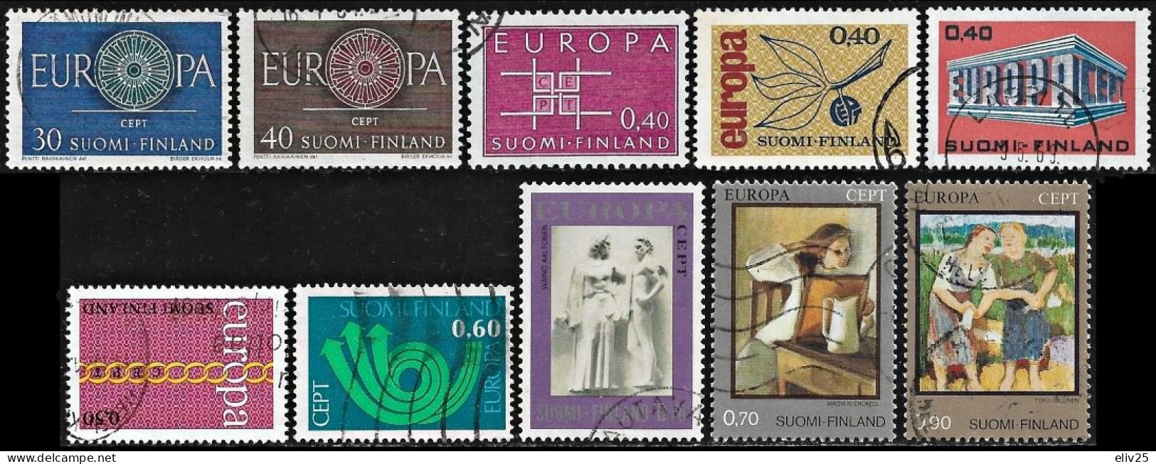 Finland 1960-1975, Europa CEPT - Lot Of 10 Stamps Used - Collections