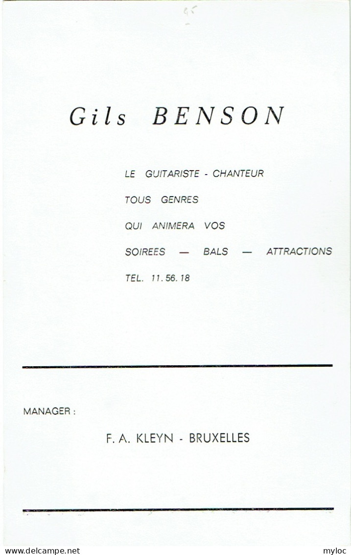 Musique. Publicité. Gils BENSON. Guitare - Song. - Zubehör & Versandtaschen