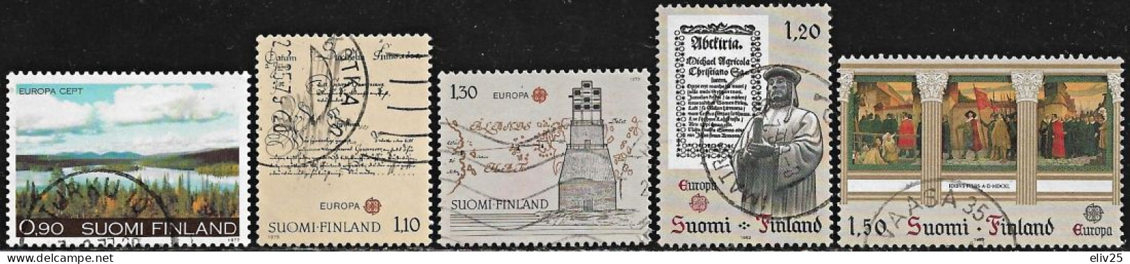 Finland 1977, 1979 & 1982, Europa CEPT - Lot Of 5 Stamps Used - Collections