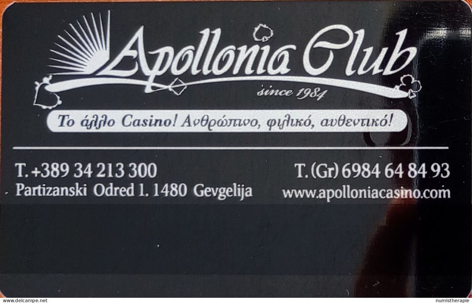 Apollonia Club Member Card : Gevgelija Georgie - Casino Cards