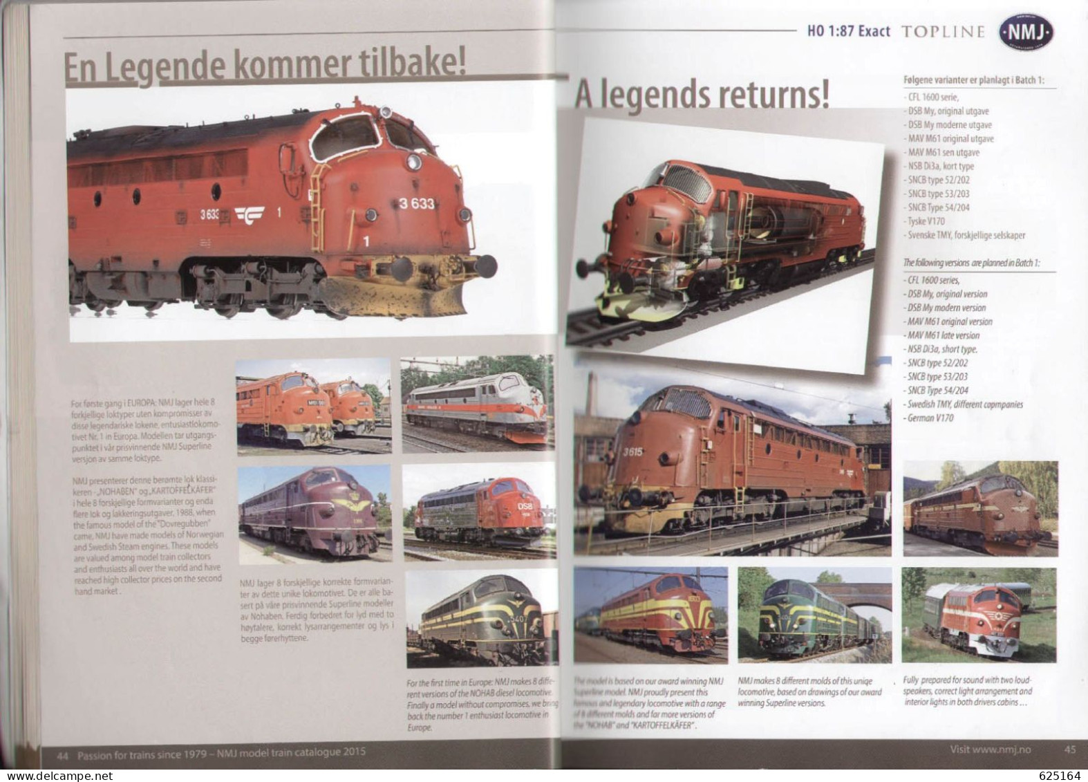 Catalogue NMJ Norsk Modell Jerbane 2015 TOPLINE SUPERLINE SKYLINE O HO Spur - En Norvégien Et Anglais - Englisch