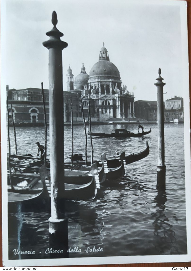 Lire 20 Italia Al Lavoro AMG-FTT Su Cartolina Venezia Chiesa Della Salute (1952) - Marcophilie