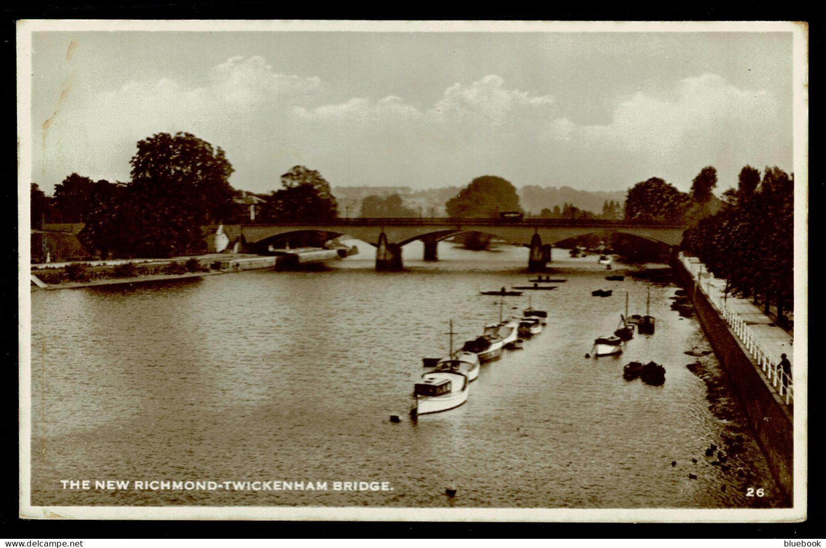 Ref 1626 - 1954 Real Photo Postcard - The New Richmond-Twickenham Bridge - Middlesex Surrey - Middlesex