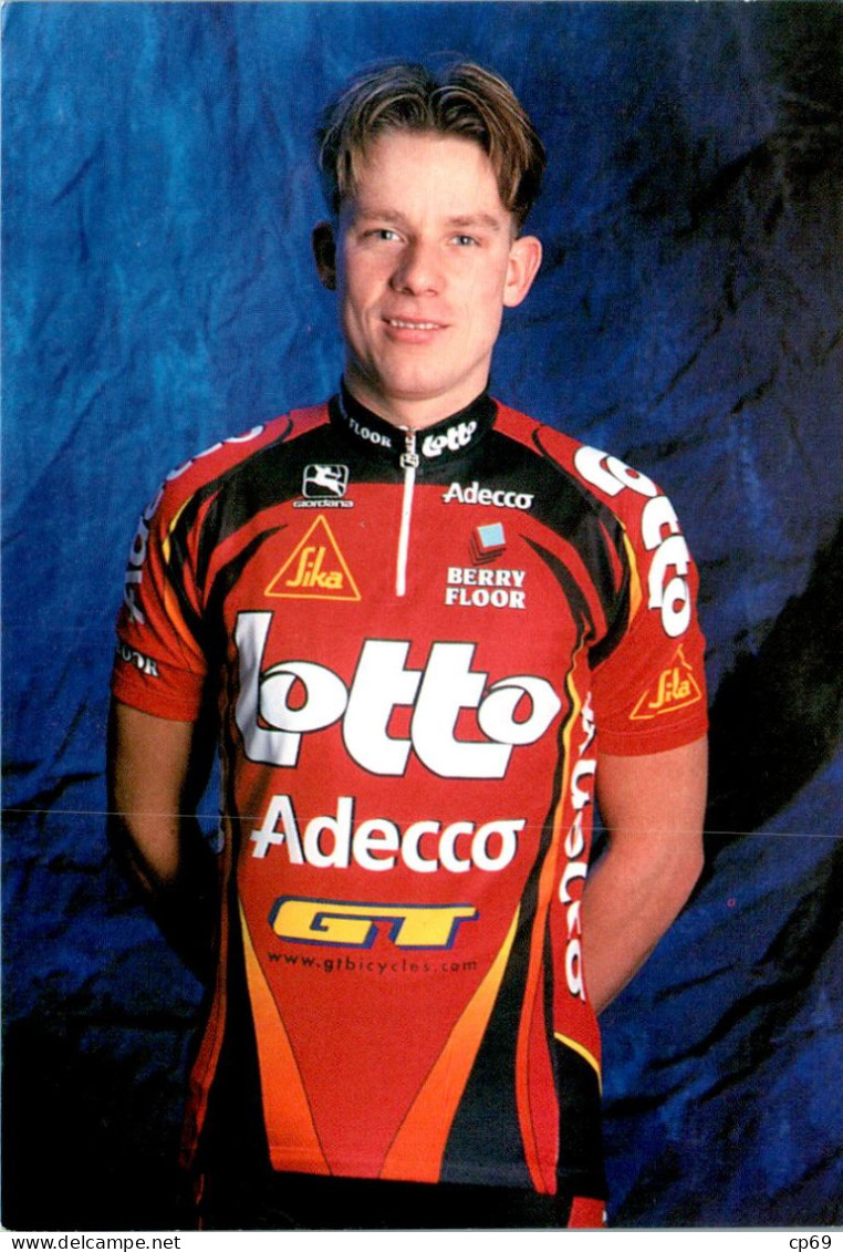 Carte Cyclisme Cycling サイクリング Format Cpm Equipe Cyclisme Pro Lotto Adecco Berry Floor 2000 Christophe Detilloux Belge - Cycling