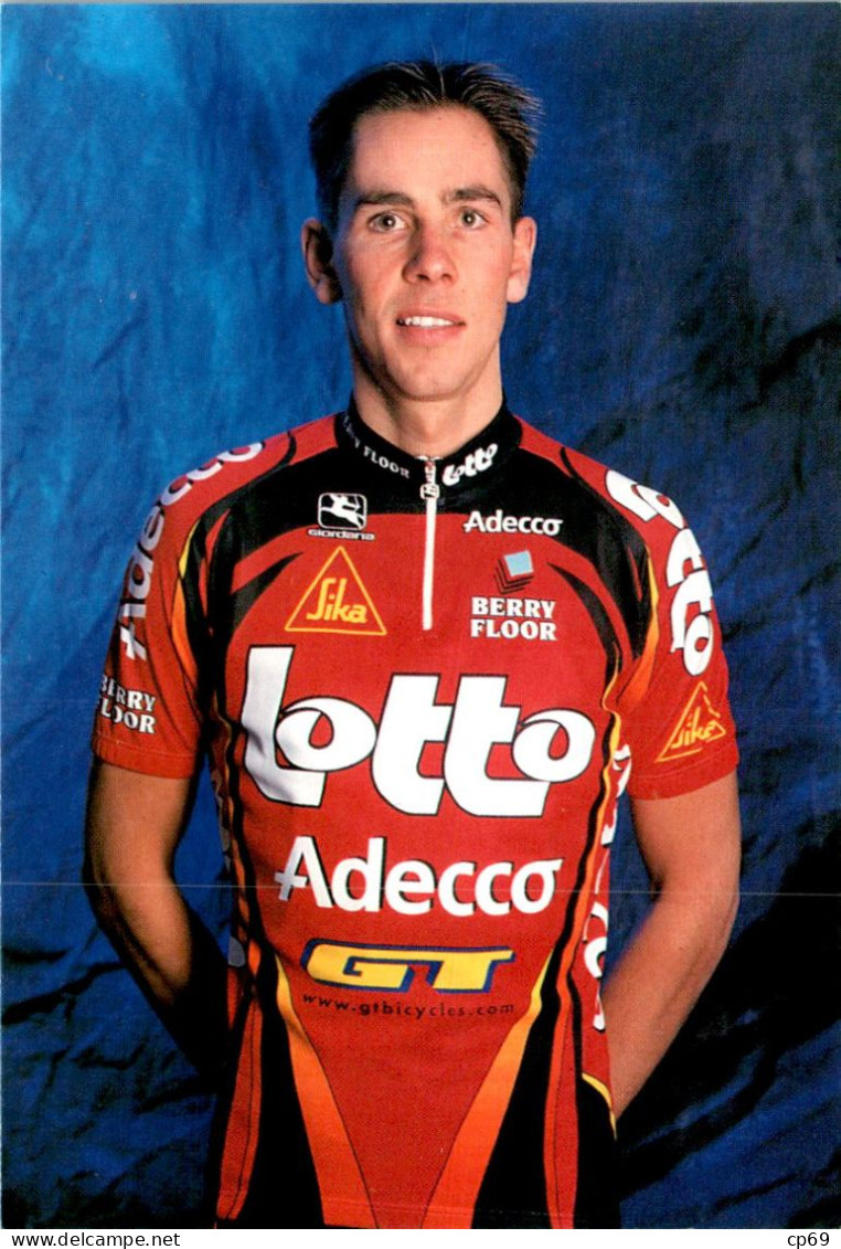 Carte Cyclisme Cycling サイクリング Format Cpm Equipe Cyclisme Pro Lotto Adecco Berry Floor 2000 Kurt Van Lancker Belge TB.E - Ciclismo