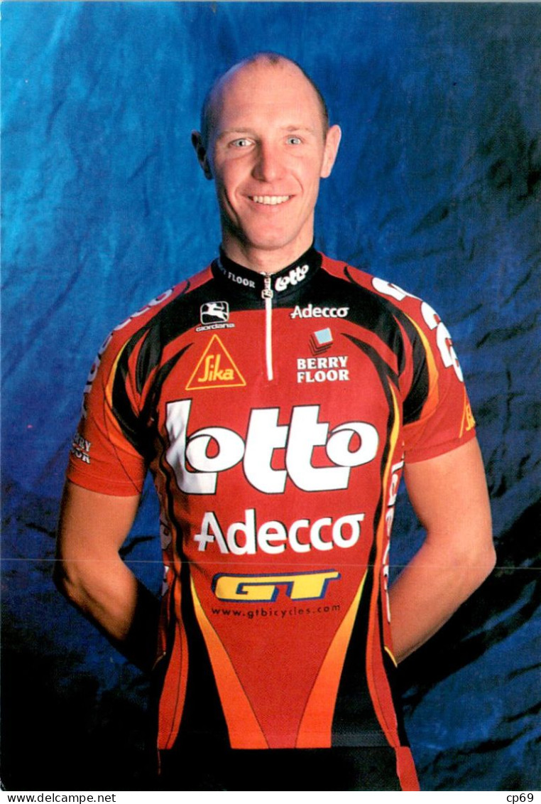 Carte Cyclisme Cycling サイクリング Format Cpm Equipe Cyclisme Pro Lotto Adecco Berry Floor 2000 Paul Van Hyfte Belge TB.E - Ciclismo