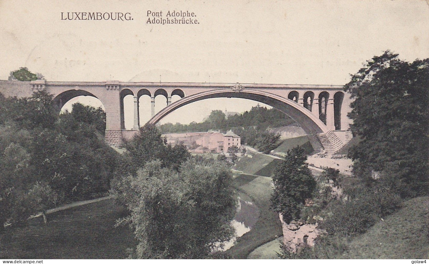 33637# LUXEMBOURG CARTE POSTALE PONT ADOLPHE ADOLPHSBRÜCKE Obl ROSPORT 1908 Pour PARIS - 1906 Guillermo IV