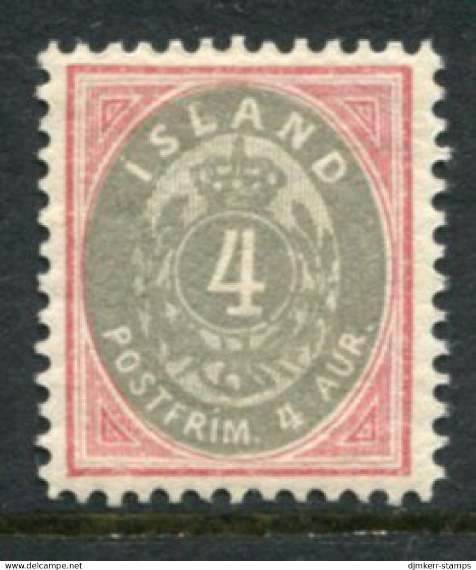 ICELAND 1901 Arms Definitive 4 Aur.  MNH / **.  Michel 20 - Unused Stamps