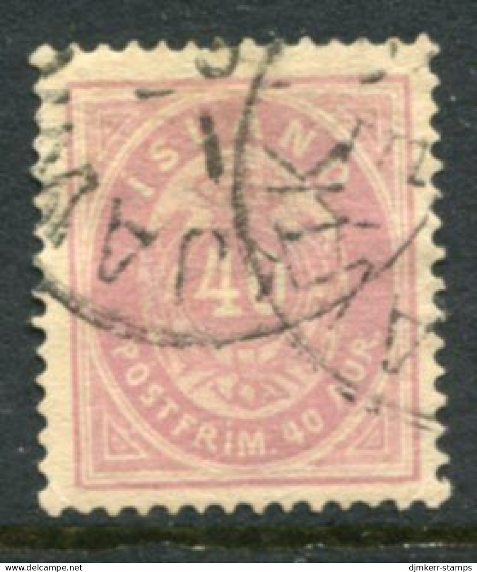 ICELAND 1882 Definitive 40 Aur. Perforated 14:13½, Used.  Michel 15A - Oblitérés