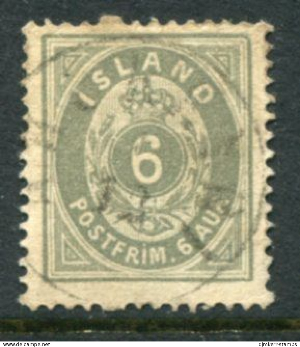 ICELAND 1876 6 Aurar Perforated 14:13½, Used.  Michel 7A - Usati