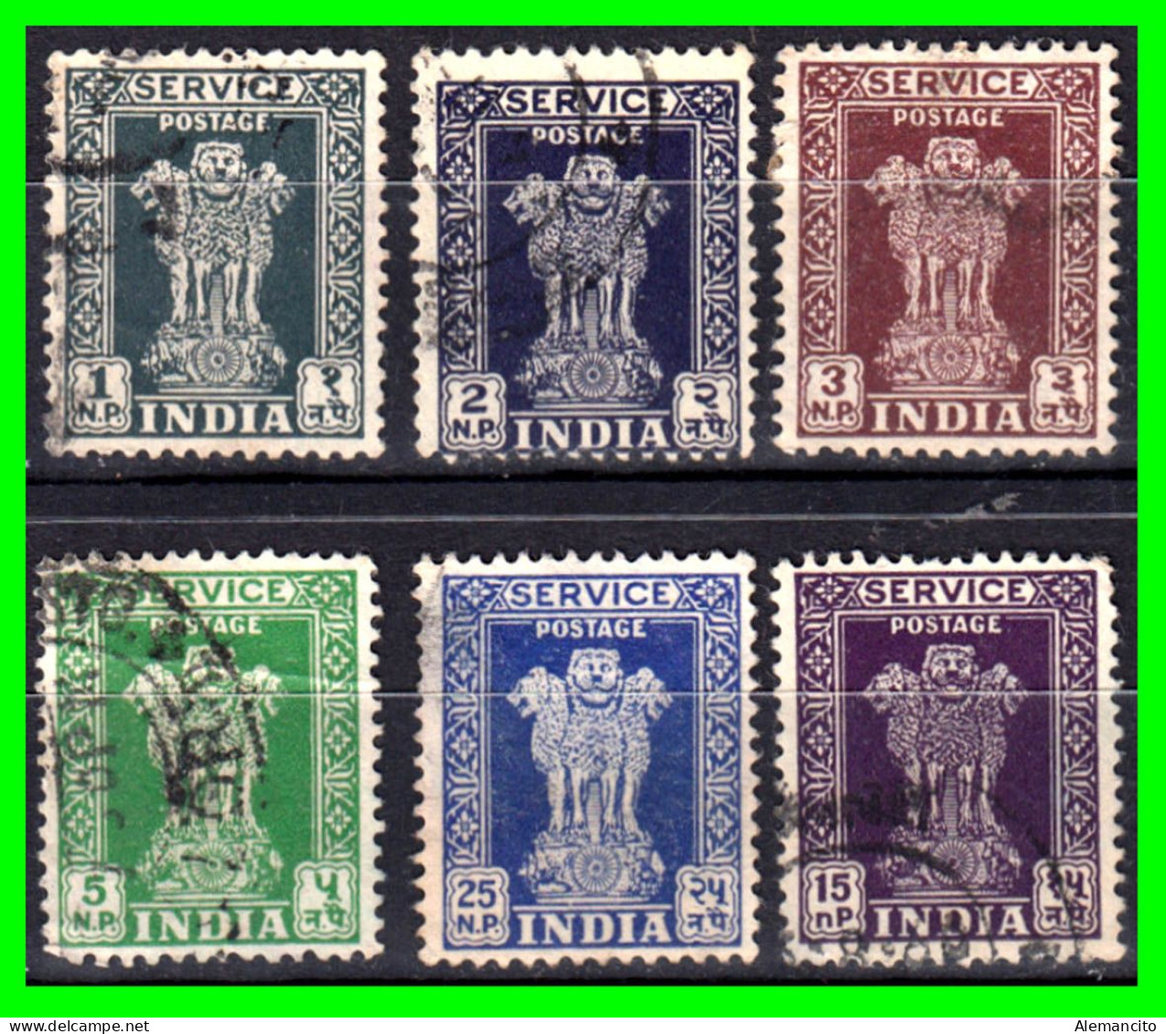 INDIA – ( ASIA ) – LOTE 6 SELLOS DIFERENTES VALORES DE LOS AÑOS -1950 - 1960 - Used Stamps