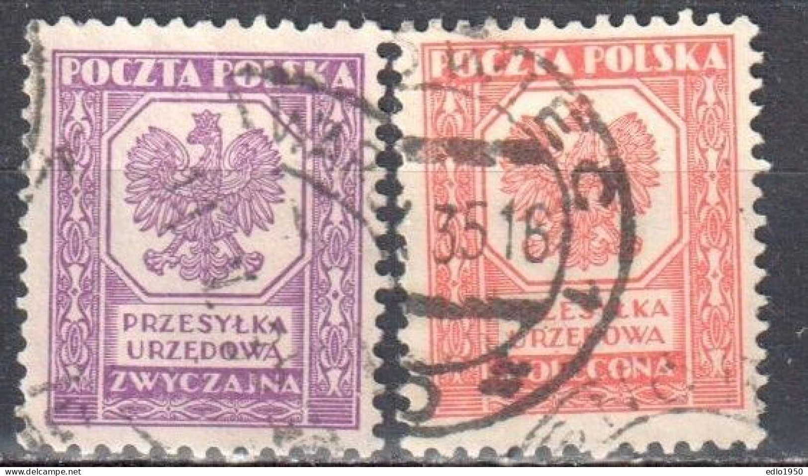 Poland 1933 Official Stamps - Mi.17-18 - Used - Servizio