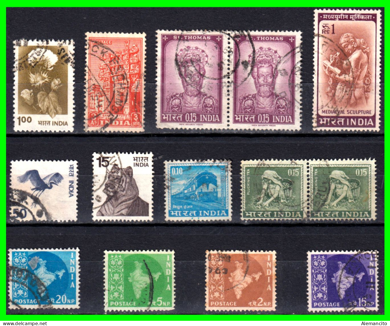 INDIA – ( ASIA ) – LOTE 14 SELLOS DIFERENTES AÑOS Y VALORES - Used Stamps