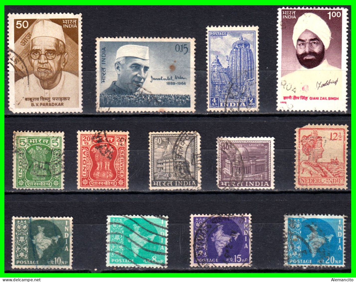 INDIA – ( ASIA ) – LOTE 13 SELLOS DIFERENTES AÑOS Y VALORES - Used Stamps