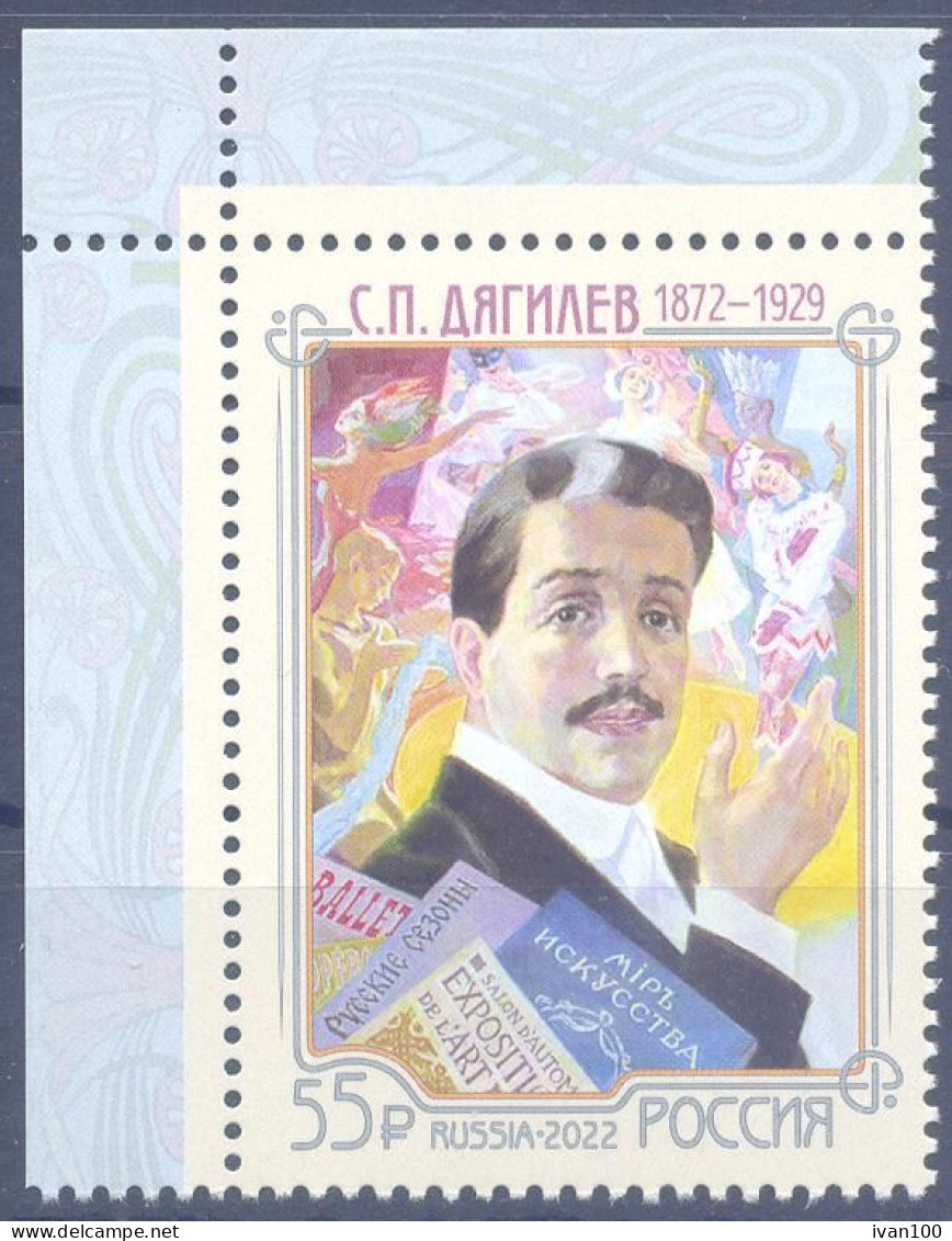2022. Russia, 150th Birth Ann. Of P. Diaghilev, Theatrical And Artictic Person, 1v, Mint/** - Unused Stamps