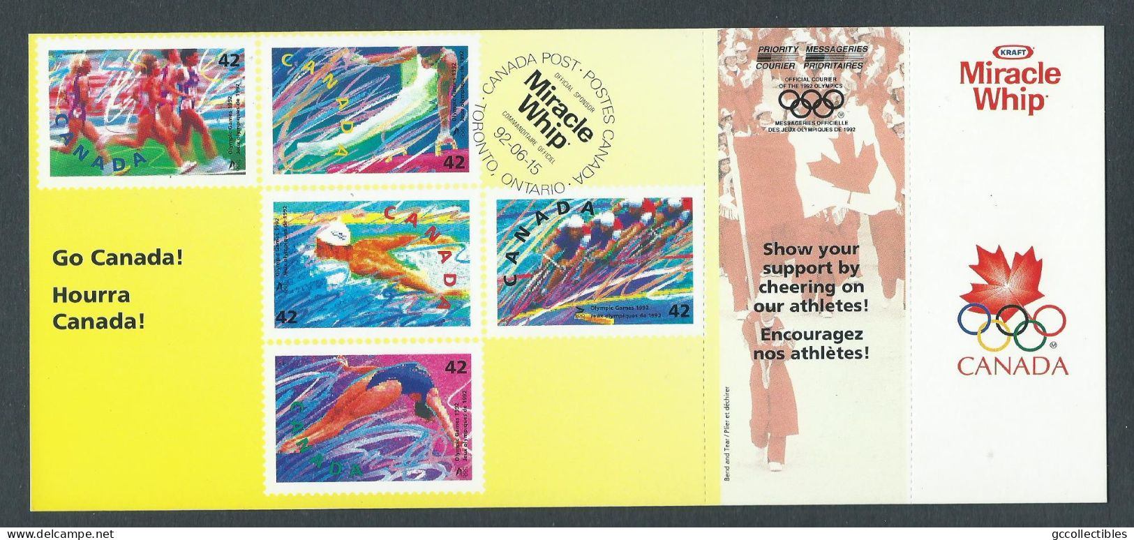 Canada-Post Miracle Whip Post Card Uncirculated - Summer Olympics 1992 - Enteros Postales Del Correo