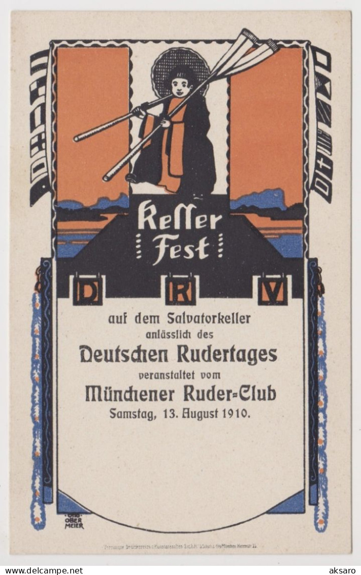 Deutscher Ruderverband, D.R.V. - Kellerfest Deutscher Rudertag Ruder-Club München - 13. August 1910 (Rudern) - Aviron