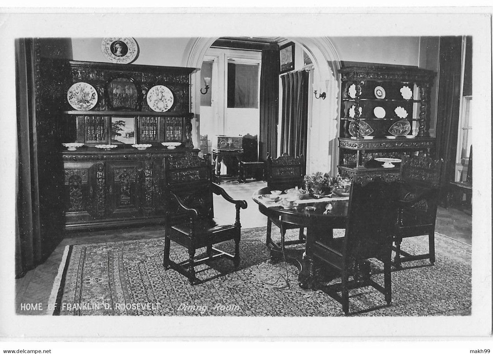 Home Of Franklin D. Roosevelt - Dining Room - REAL Photo PC ( RPPC ) - Albany