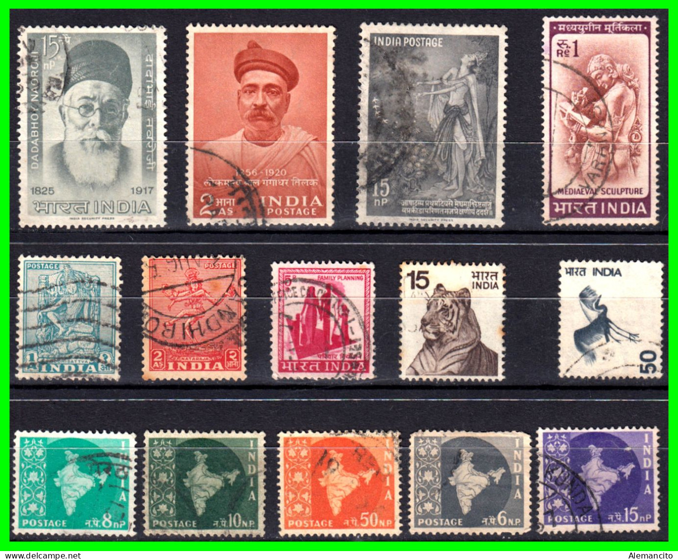 INDIA – ( ASIA ) – LOTE 14 SELLOS DIFERENTES AÑOS Y VALORES - Used Stamps