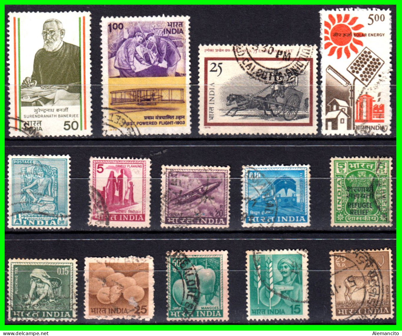 INDIA – ( ASIA ) – LOTE 14 SELLOS DIFERENTES AÑOS Y VALORES - Used Stamps