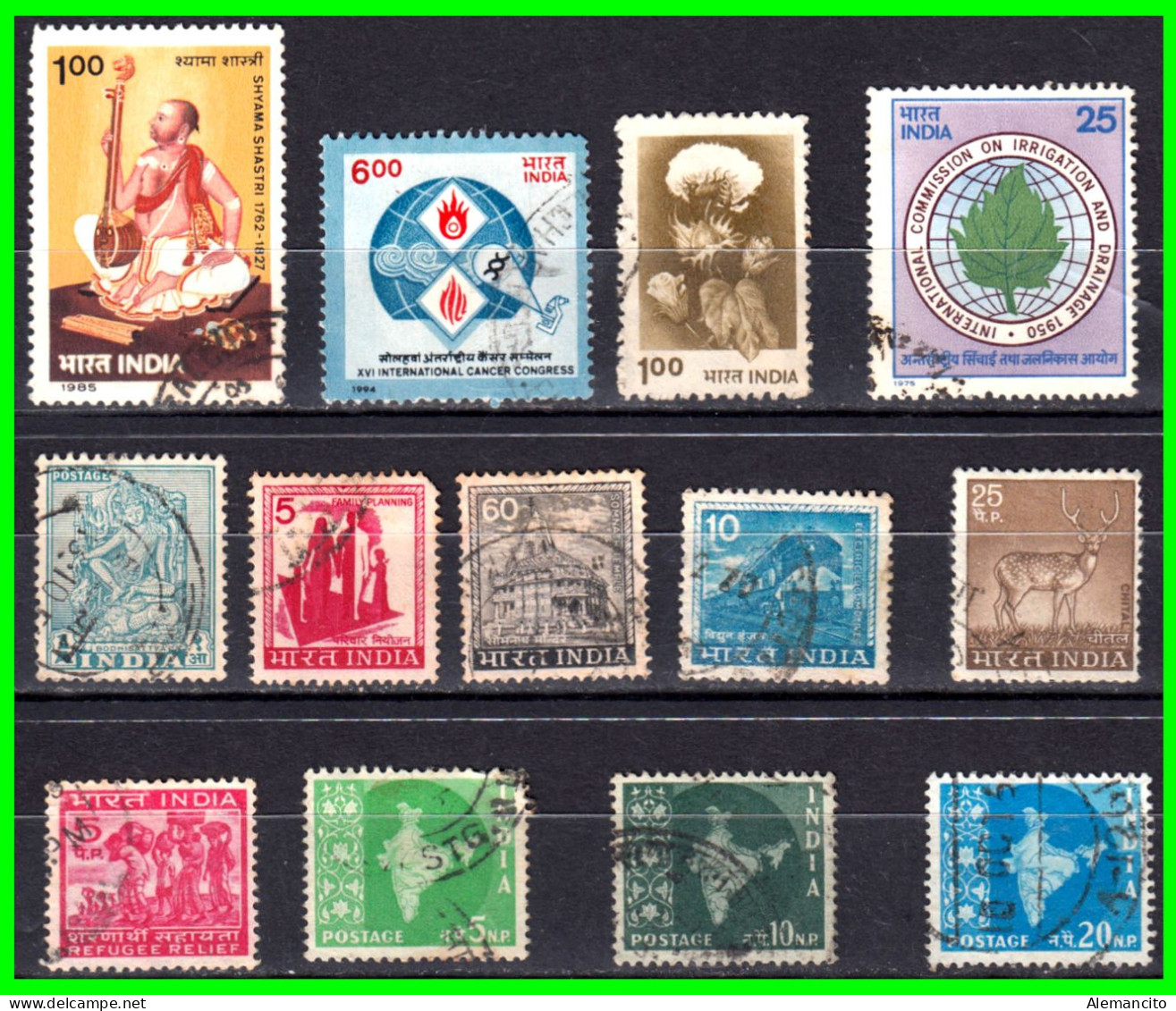 INDIA – ( ASIA ) – LOTE 13 SELLOS DIFERENTES AÑOS Y VALORES - Used Stamps