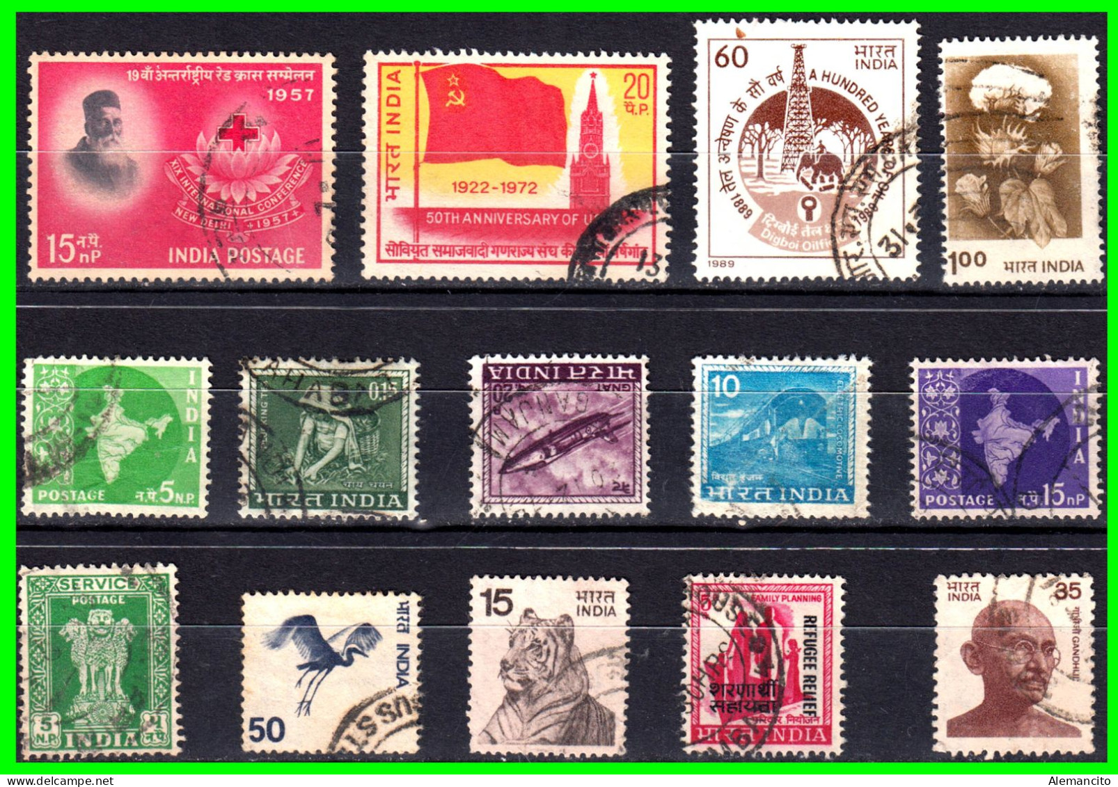 INDIA – ( ASIA ) – LOTE 14 SELLOS DIFERENTES AÑOS Y VALORES - Used Stamps