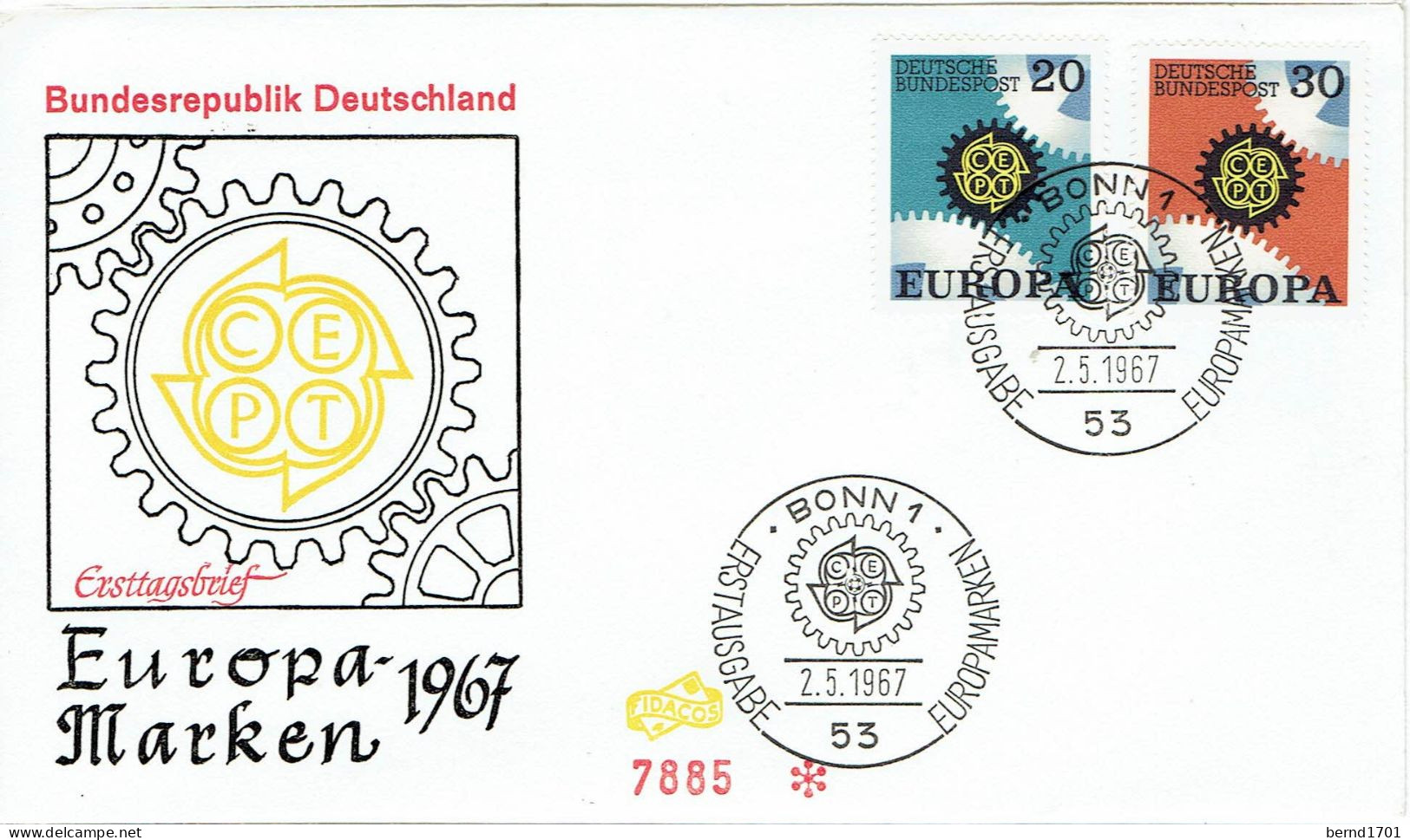 Germany - Mi-Nr 533/534 FDC (K1868)- - 1967