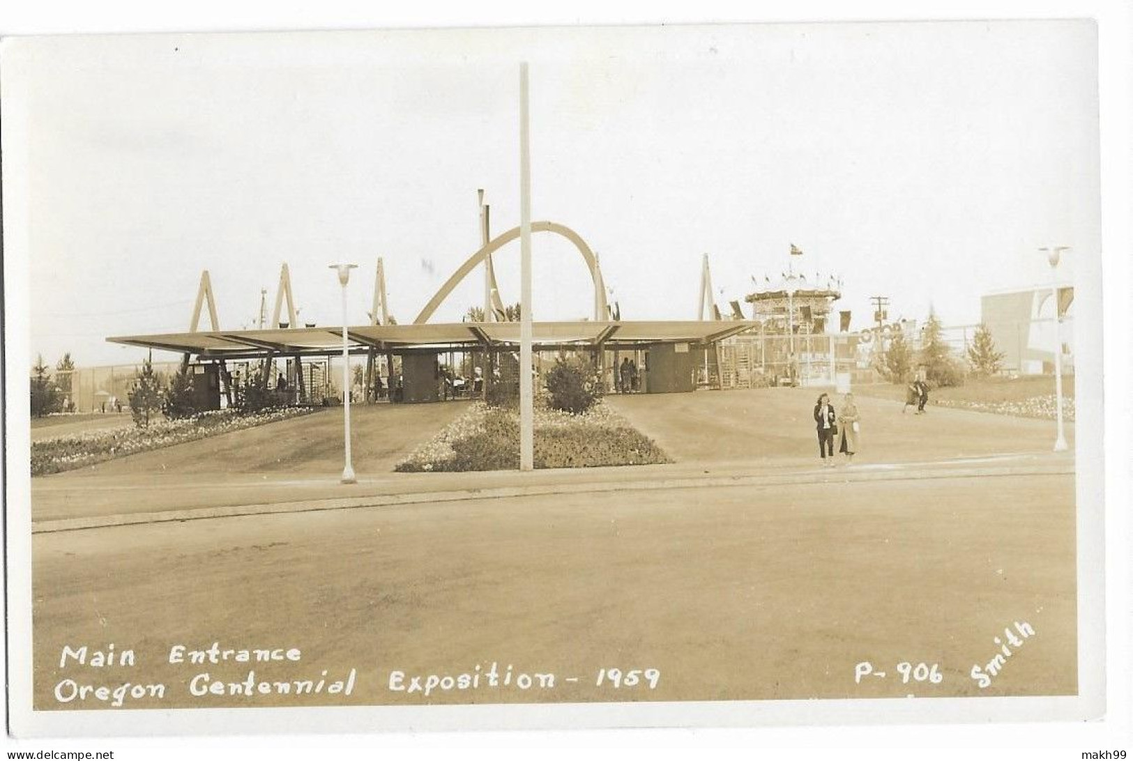 Oregon Centennial Exposition - 1959 (Portland) - Main Entrance - Real Photo PC ( RPPC ) - Portland