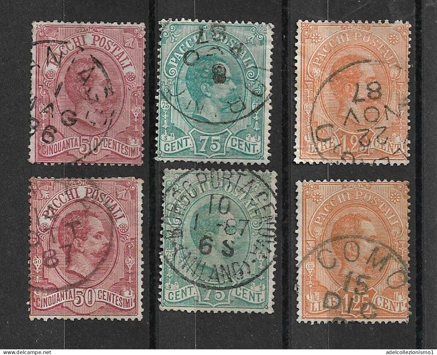 49099) ITALIA REGNO Effigie Di Umberto I 50C.+75C.+1.25L.- Pacchi Postali - 1884-SI  VENDONO SOLO I -3 VALORI  USATI - Colis-postaux