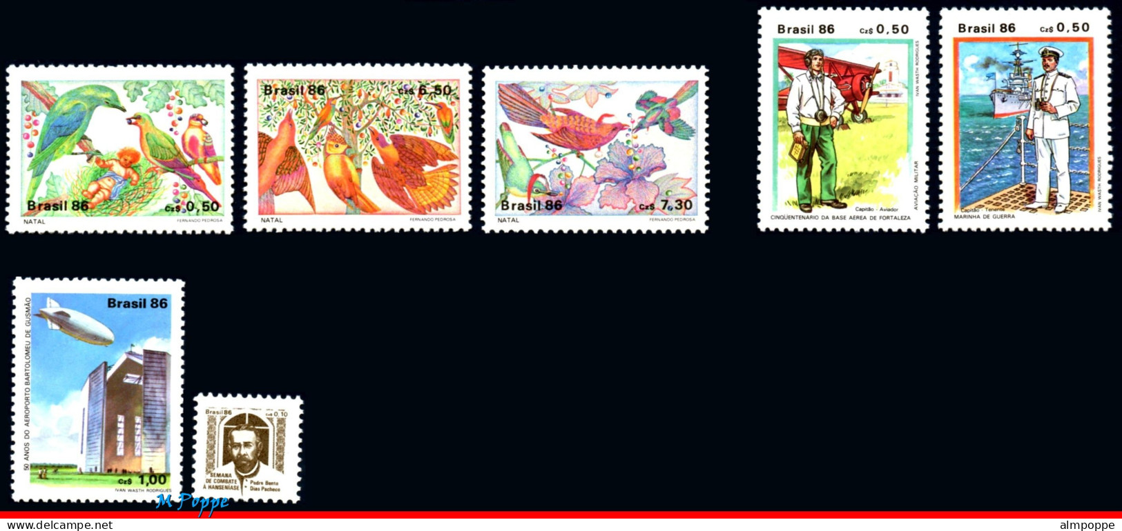 Ref. BR-Y1986-S BRAZIL 1986 - ALL COMMEMORATIVE STAMPSOF THE YEAR, 31V, MNH, . 32V - Annate Complete