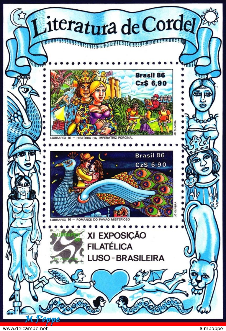 Ref. BR-Y1986-SS BRAZIL 1986 - ALL SOUVENIR SHEETS OFTHE YEAR, SCOTT 2042+2053+2088A, MNH VF, . 4V