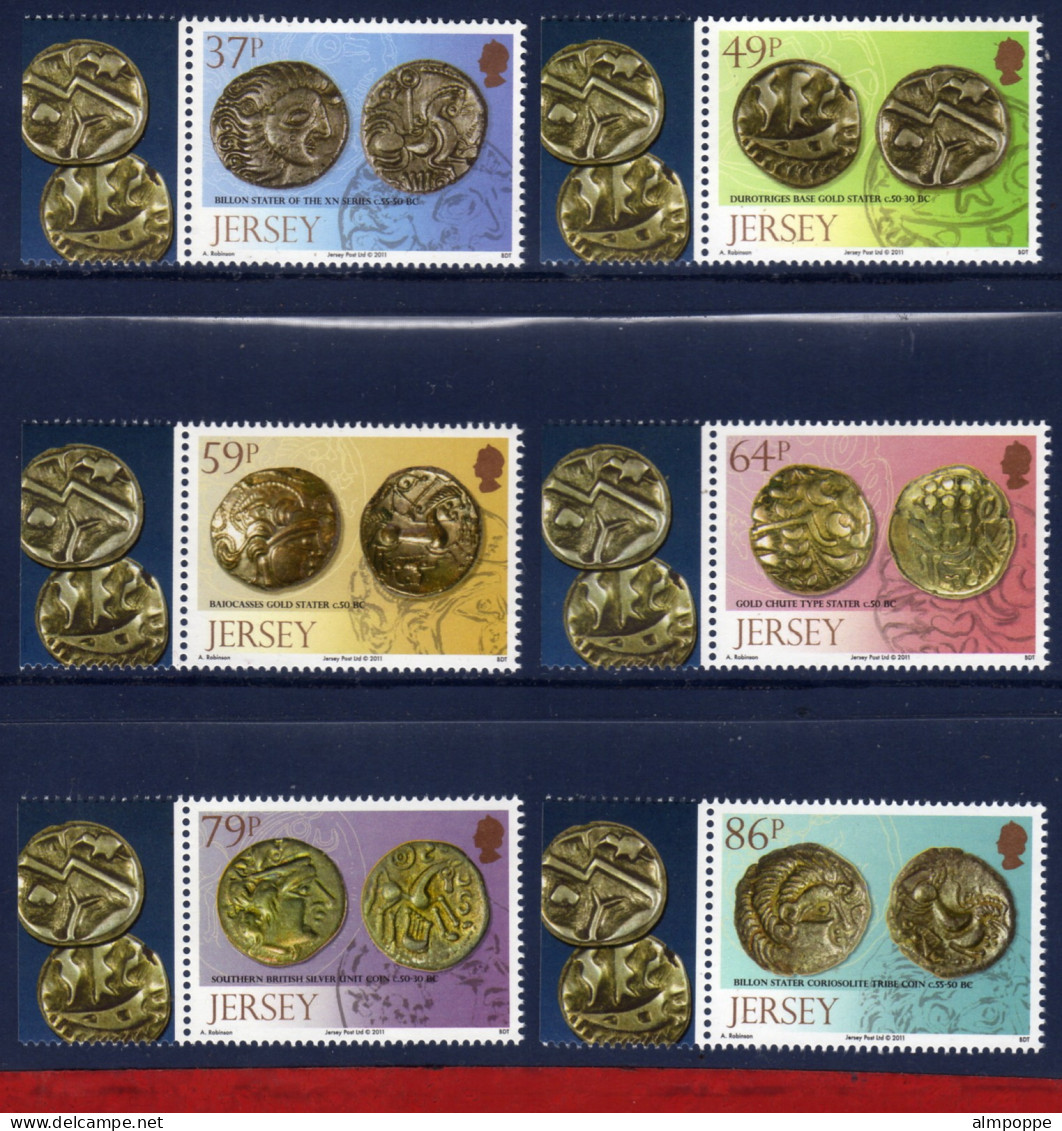 Ref. JE-V2011-7 JERSEY 2011 - BURIED TREASURESET MINT MNH, ARCHAEOLOGY 6V - Archéologie