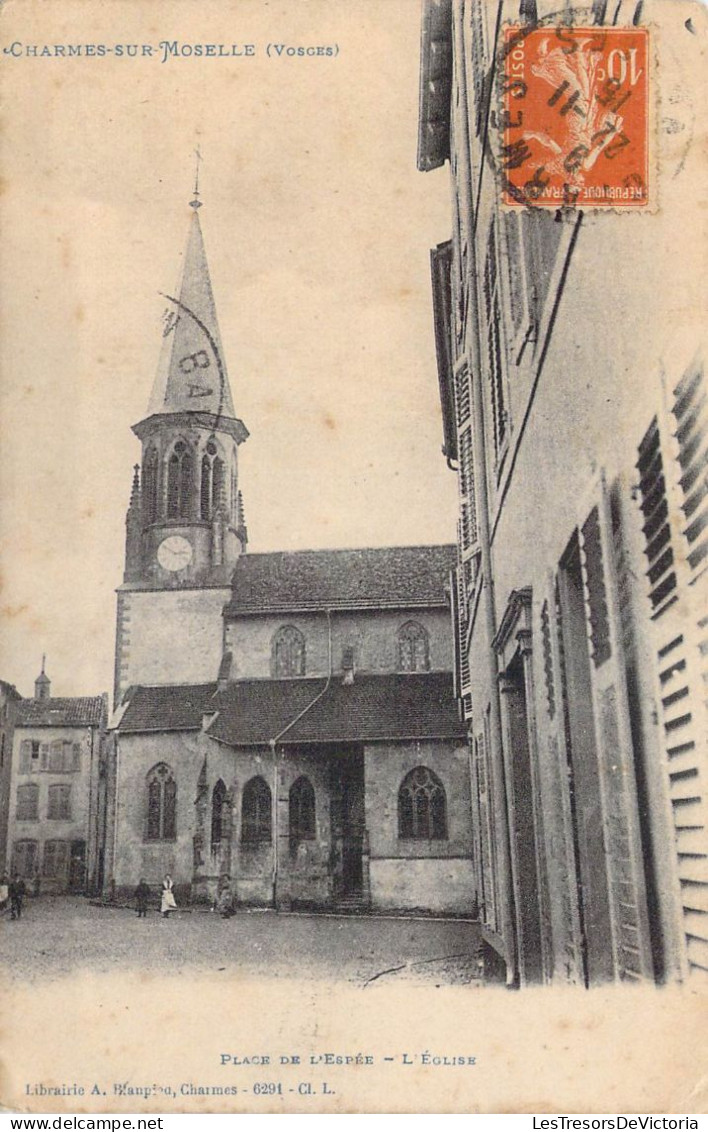 FRANCE - 88 - Charmes Sur Moselle - Place De L'Eglise - L'Eglise - Carte Postale Ancienne - Charmes