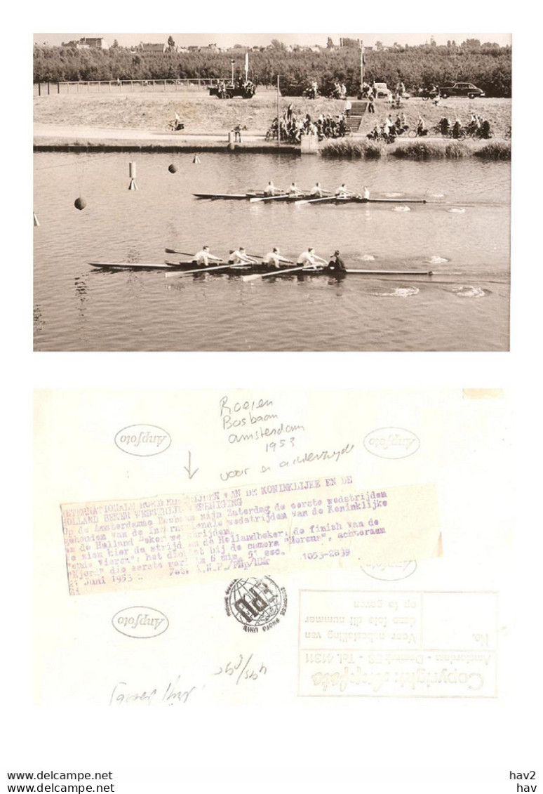 Persfoto Sport Roeien Bosbaan 1953 KE1833 - Rowing