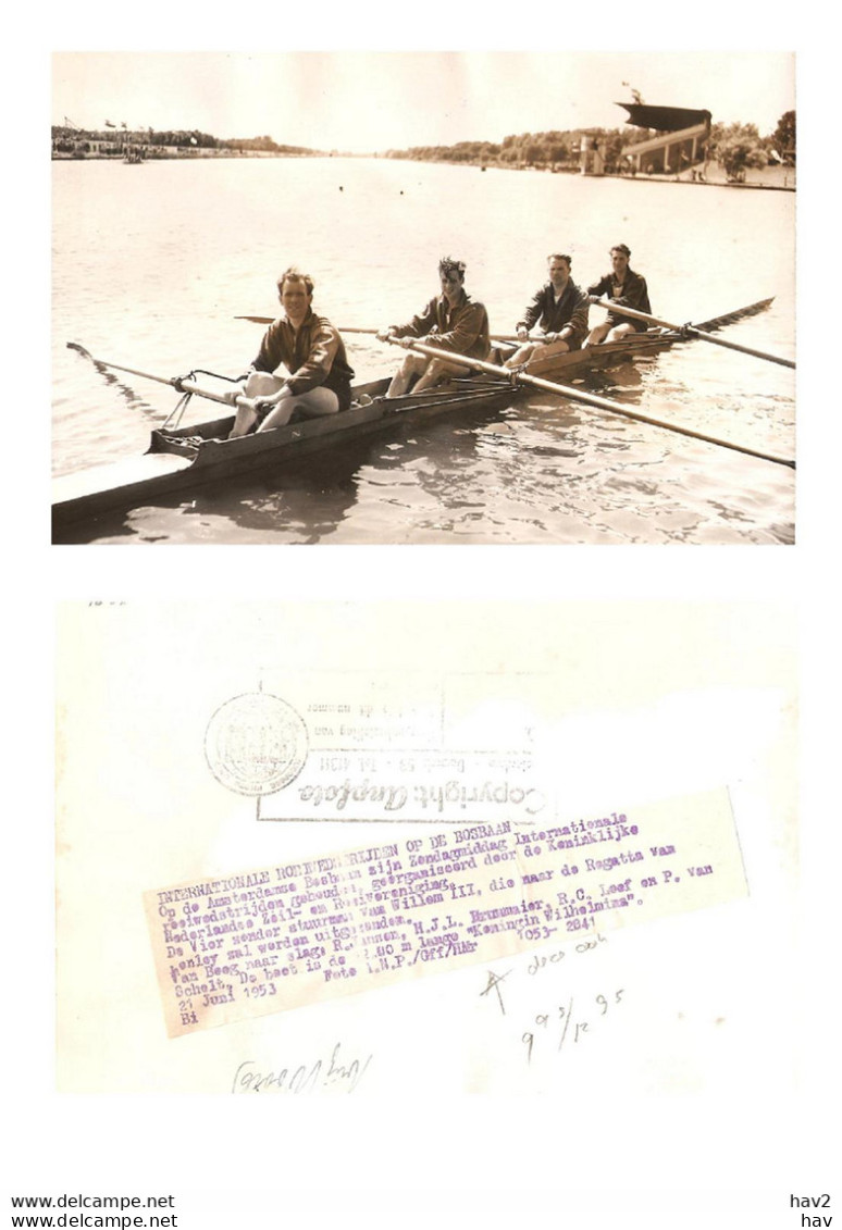 Persfoto Sport Roeien Bosbaan 1953 KE1832 - Rowing