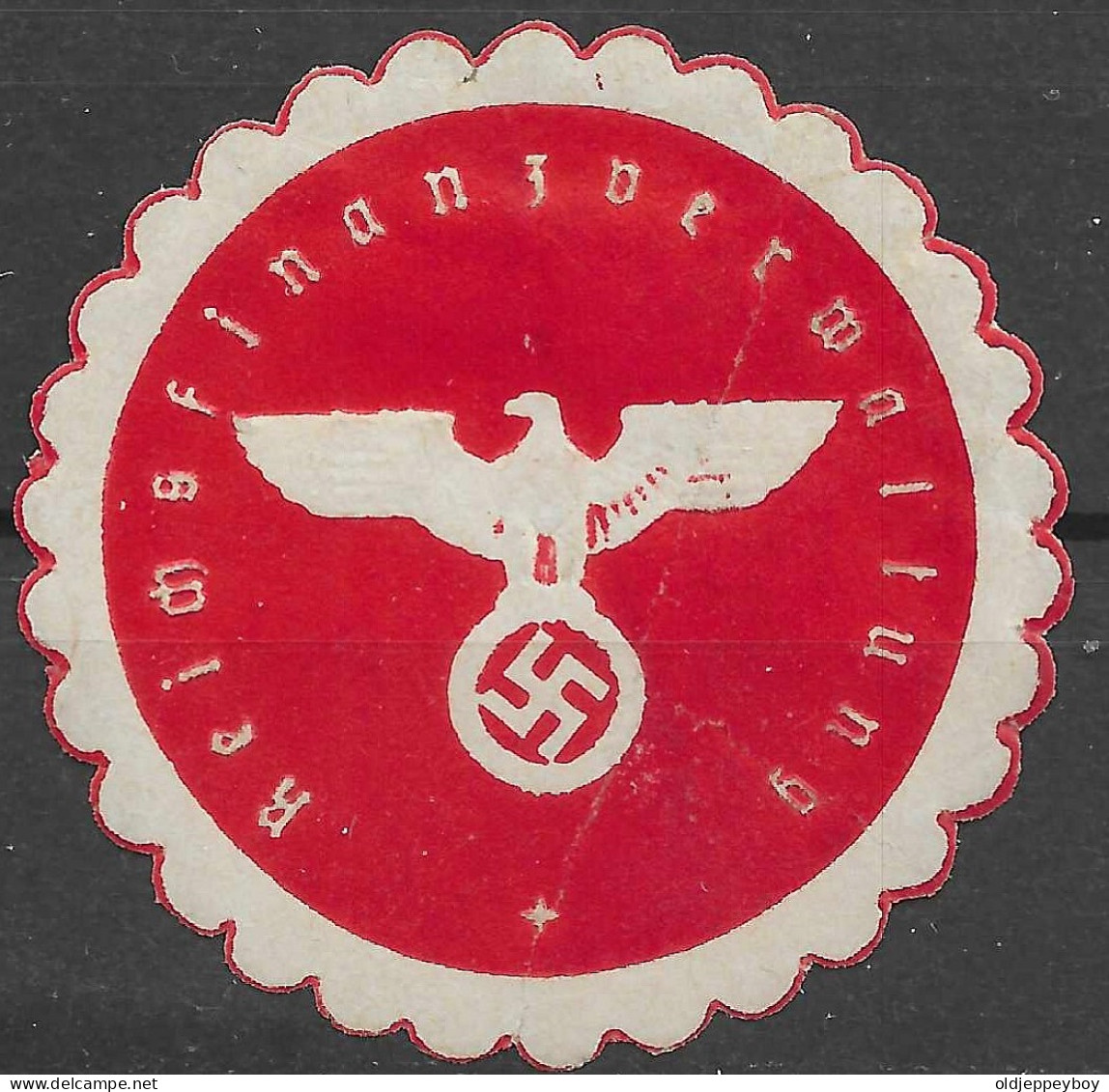 GERMANY Reklamemarke Propaganda "Siegelmarke_Reichsfinanzverwaltung" Third Reich Finance Administration Vignette - Erinnofilia