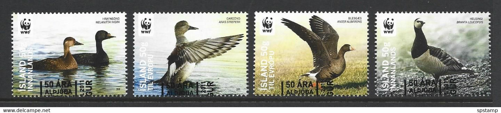 Iceland 2010 WWF Bird  Duck Set Of 4 FU - Used Stamps